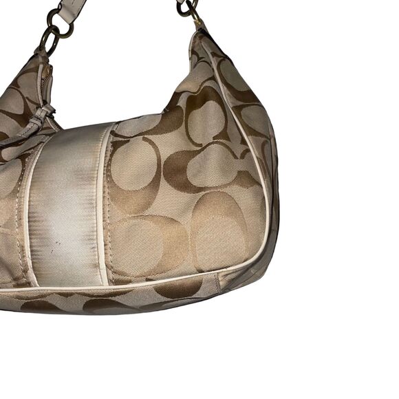 Coach Signature Stripe Convertible Hobo Bag (Shoulder & Crossbody) - Picture 11 of 14